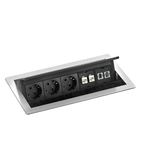 Evoline FlipTop Push pistikupesade komplekt Ergonomik USB pesa HDMI võrgukaabel internetikaabel